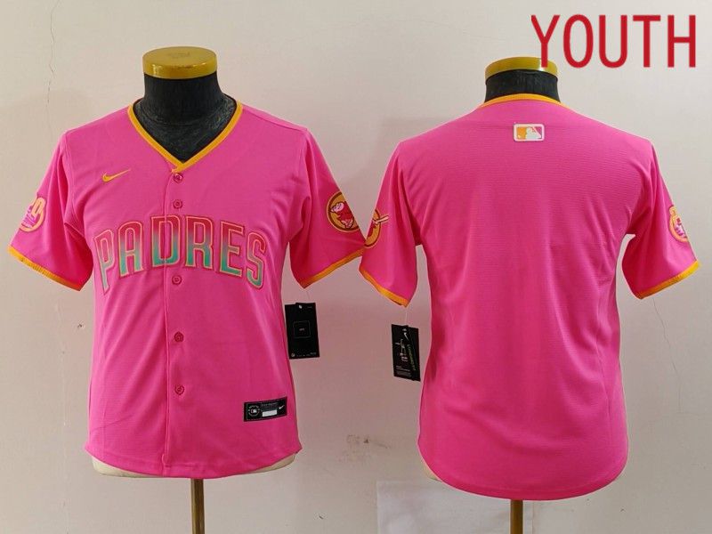 Youth San Diego Padres Blank Pink Joint Name 2024 Nike MLB Jersey style 8->youth mlb jersey->Youth Jersey